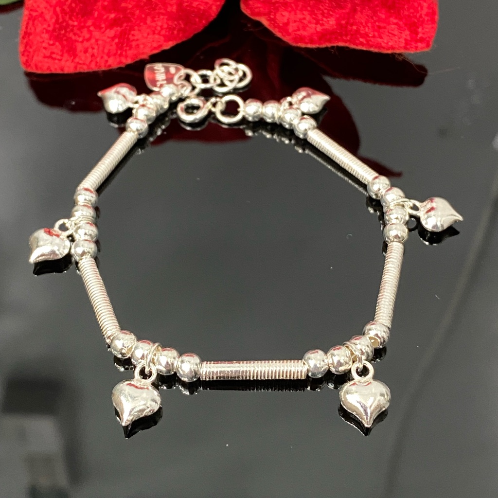 925 Sterling Silver Heart Charm Bracelet